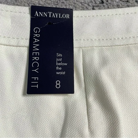 Ann Taylor Gramercy Fit Pants Women’s Size 8 Ivory Straight Cotton Stretch New - Picture 4 of 13